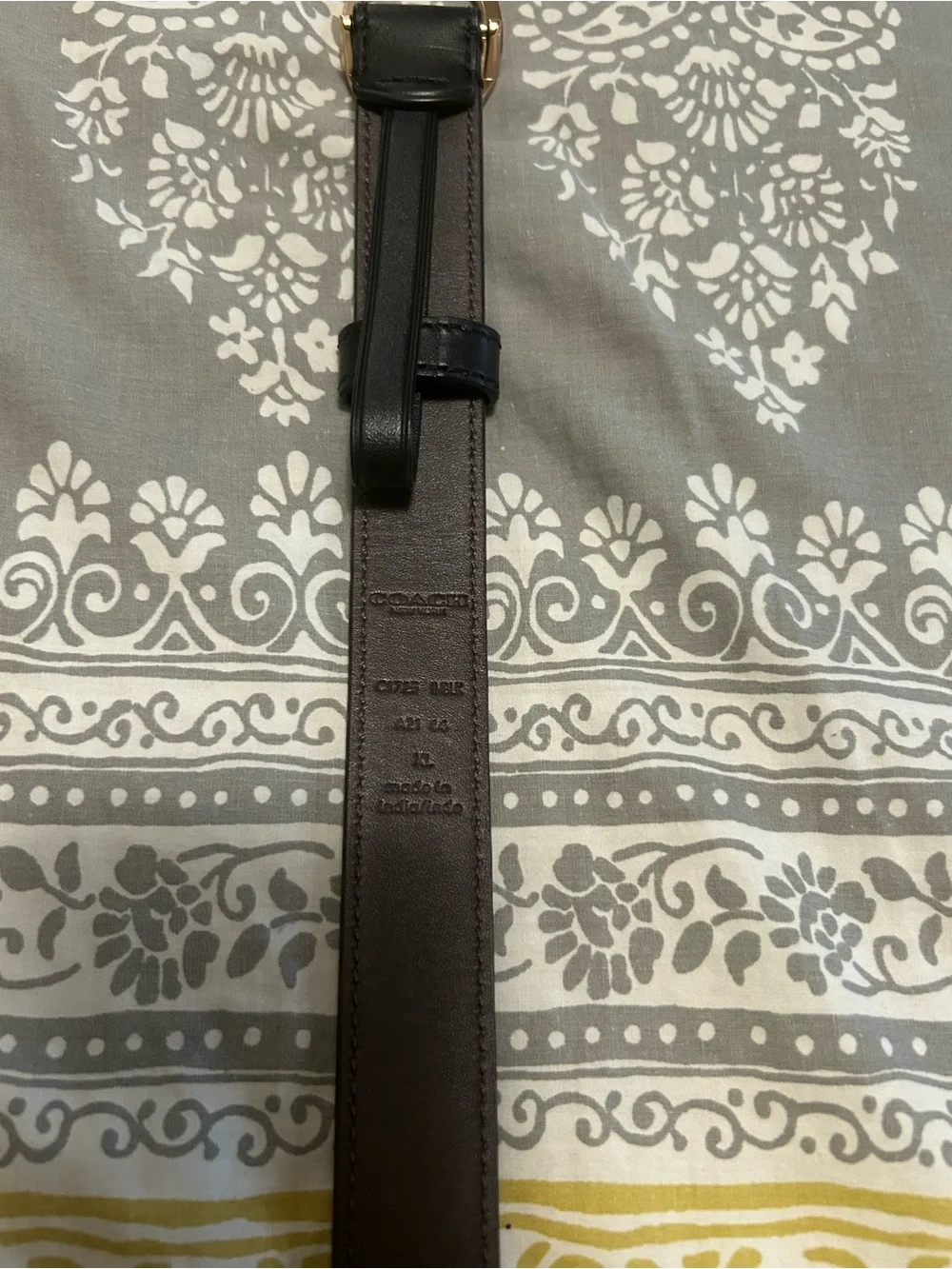 Coach Black Leather Women's Belt with Gold Double-Ring Buckle. New!